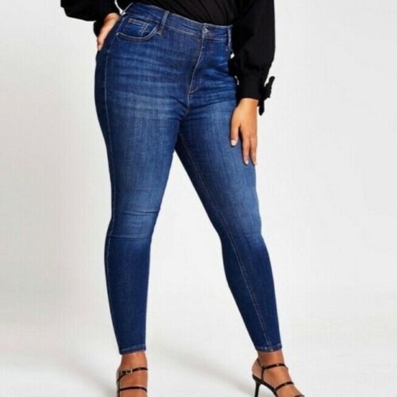 River Island Womens NWT Hailey High Rise Jeans Size Plus 18 - Picture 3 of 7